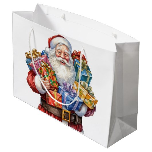 Jolly Sinterklaas Klassieke Kerstmis Groot Cadeauzakje (Achterkant Gekanteld)
