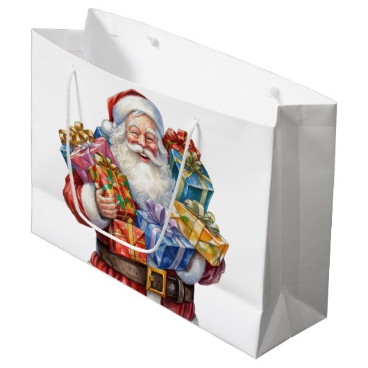 Jolly Sinterklaas Klassieke Kerstmis Groot Cadeauzakje (Voorkant Gekanteld)