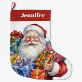 Jolly Sinterklaas Klassieke Kerstmis Grote Kerstsok (Voorkant)