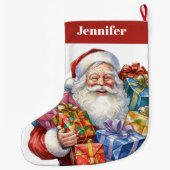 Jolly Sinterklaas Klassieke Kerstmis Grote Kerstsok (Achterkant)