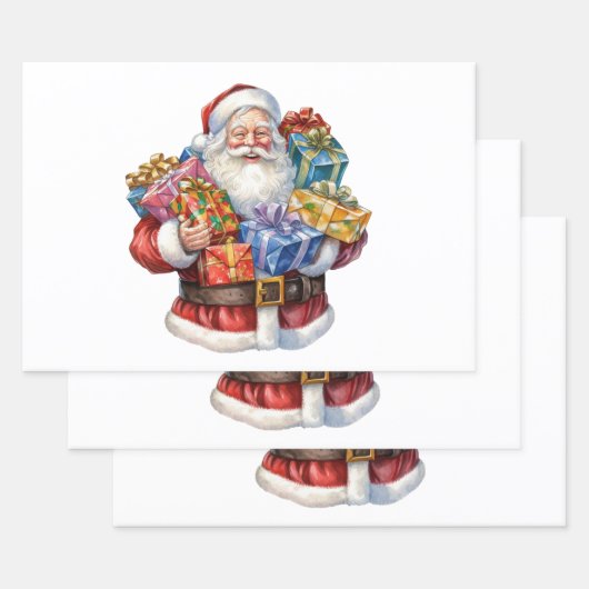 Jolly Sinterklaas Klassieke Kerstmis Inpakpapier Vel (Set)