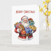 Jolly Sinterklaas Klassieke Kerstmis Kaart (Gele Bloem)