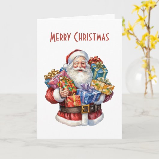 Jolly Sinterklaas Klassieke Kerstmis Kaart (Gele Bloem)