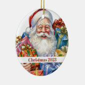 Jolly Sinterklaas Klassieke Kerstmis Keramisch Ornament (Rechts)