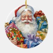 Jolly Sinterklaas Klassieke Kerstmis Keramisch Ornament (Achterkant)