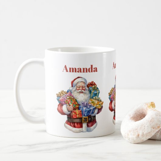 Jolly Sinterklaas Klassieke Kerstmis Koffiemok (Met donut)