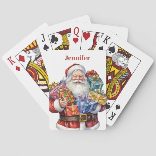 Jolly Sinterklaas Klassieke Kerstmis Pokerkaarten (Achterkant)
