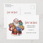 Jolly Sinterklaas Klassieke Kerstmis Save the Date Uitnodiging Briefkaart (Voorkant / Achterkant)