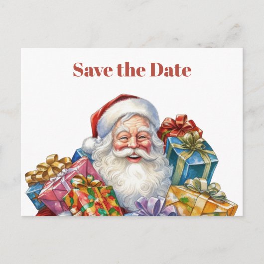 Jolly Sinterklaas Klassieke Kerstmis Save the Date Uitnodiging Briefkaart (Voorkant)