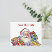 Jolly Sinterklaas Klassieke Kerstmis Save the Date Uitnodiging Briefkaart (Staand voorkant)