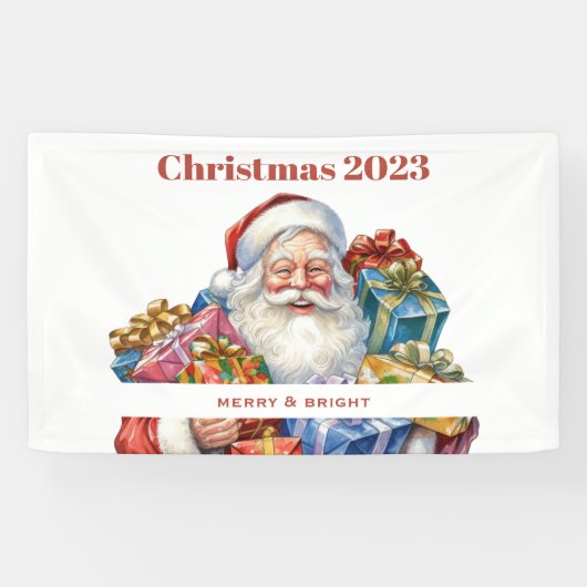 Jolly Sinterklaas Klassieke Kerstmis Spandoek (Horizontaal)