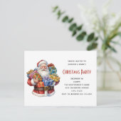 Jolly Sinterklaas Klassieke Kerstmis Uitnodiging Briefkaart (Staand voorkant)