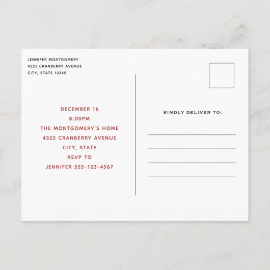 Jolly Sinterklaas Klassieke Kerstmis Uitnodiging Briefkaart (Achterkant)