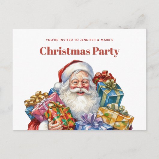 Jolly Sinterklaas Klassieke Kerstmis Uitnodiging Briefkaart (Voorkant)