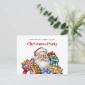 Jolly Sinterklaas Klassieke Kerstmis Uitnodiging Briefkaart (Staand voorkant)