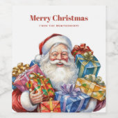 Jolly Sinterklaas Klassieke Kerstmis Wijn Etiket (Enkel label)