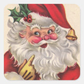 Jolly Sinterklaas Leuke Kerst Vierkante Sticker (Voorkant)
