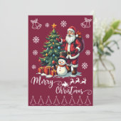 Jolly Sinterklaas Prettig Kerstfeest Feestdagenkaart (Staand voorkant)