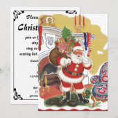 Jolly Sinterklaas, Retro Kerstfeest Kaart (Voorkant / Achterkant)