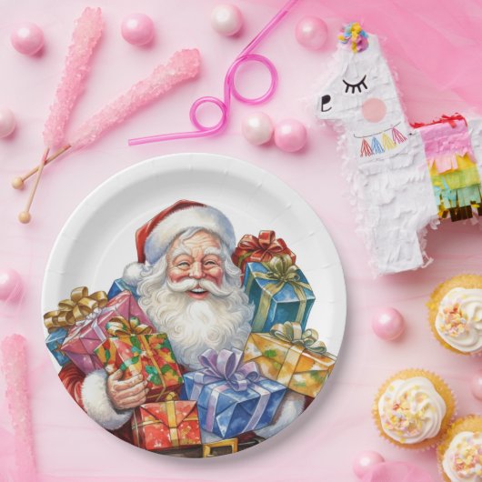 Jolly Sinterklaas Traditionele Kerstmis Papieren Bordje (Feest)