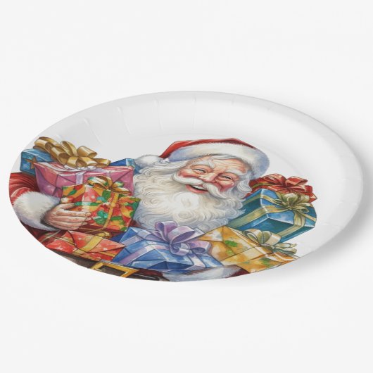 Jolly Sinterklaas Traditionele Kerstmis Papieren Bordje (Gekanteld)