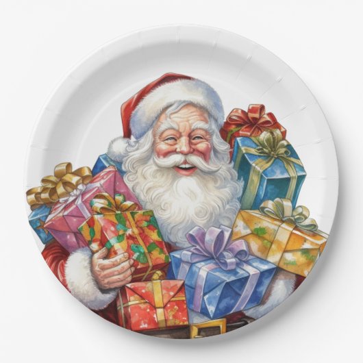 Jolly Sinterklaas Traditionele Kerstmis Papieren Bordje (Voorkant)