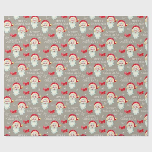 Jolly Sinterklaas Vintage Kerstmis Cadeaupapier (Vlak)