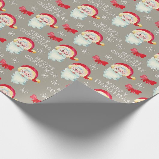 Jolly Sinterklaas Vintage Kerstmis Cadeaupapier (Hoek)