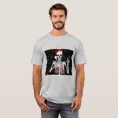 Jolly Skeleton Sips: Unieke Kerstkoffie T-shirt (Voorkant volledig)