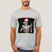 Jolly Skeleton Sips: Unieke Kerstkoffie T-shirt (Voorkant)
