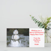 Jolly Snow Lady Vakantie Fotokaart - PAS HET AAN Feestdagenkaart (Staand voorkant)