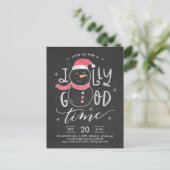 Jolly Snowman Briefkaart voor kerstfeest (Staand voorkant)