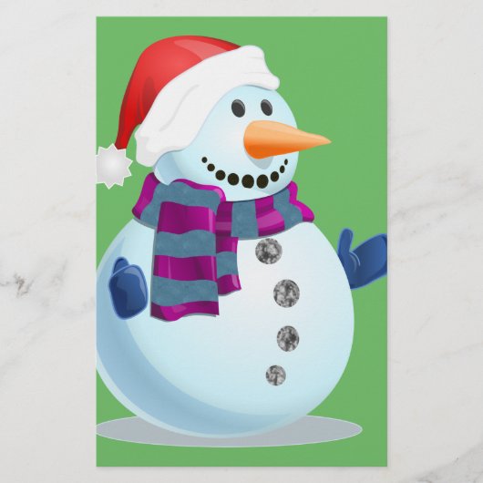 Jolly Snowman Briefpapier (Voorkant)