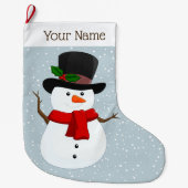 Jolly Snowman Design Kerstmis stoppen Grote Kerstsok (Voorkant)