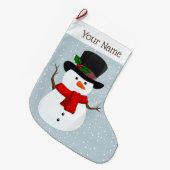 Jolly Snowman Design Kerstmis stoppen Grote Kerstsok (Voorkant (Hangend))