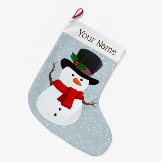 Jolly Snowman Design Kerstmis stoppen Grote Kerstsok (Voorkant (Hangend))