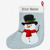 Jolly Snowman Design Kerstmis stoppen Grote Kerstsok (Achterkant)