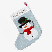 Jolly Snowman Design Kerstmis stoppen Grote Kerstsok (Achterkant (Hangend))