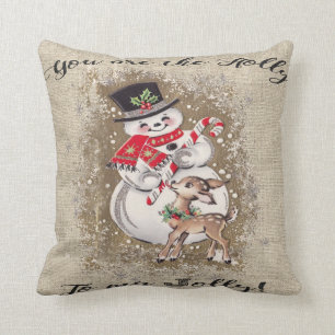 Jolly Snowman en Reindeer! Zo schattig... Kussen