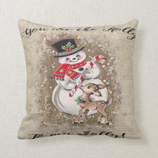 Jolly Snowman en Reindeer! Zo schattig... Kussen
