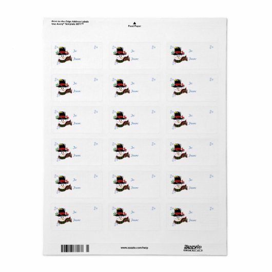Jolly Snowman Etiket (Full Sheet)