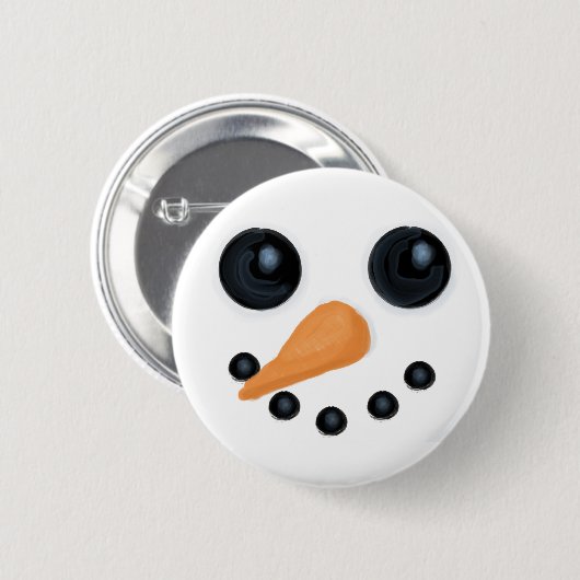 Jolly Snowman Face Button (Voorkant /achterkant)
