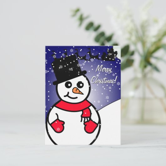 Jolly Snowman Feestdagenkaart (Staand voorkant)