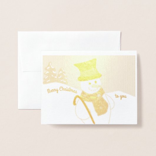 Jolly Snowman Folie Kaarten (Voorkant met envelop)