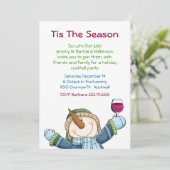 Jolly Snowman Holiday Cocktail Party Uitnodiging (Staand voorkant)