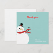 Jolly Snowman Holiday Dank je wel Bedankkaart (Voorkant / Achterkant)