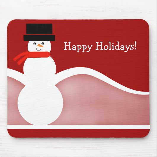 Jolly Snowman Holiday Mousepad Muismat (Voorkant)