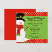 Jolly Snowman Holiday Party Uitnodiging (Voorkant / Achterkant)