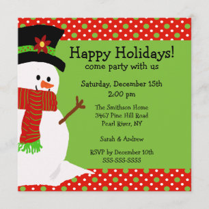 Jolly Snowman Holiday Party Uitnodiging