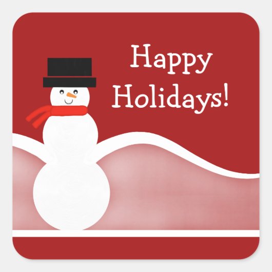 Jolly Snowman Holiday Square Stickers (Voorkant)